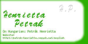 henrietta petrak business card